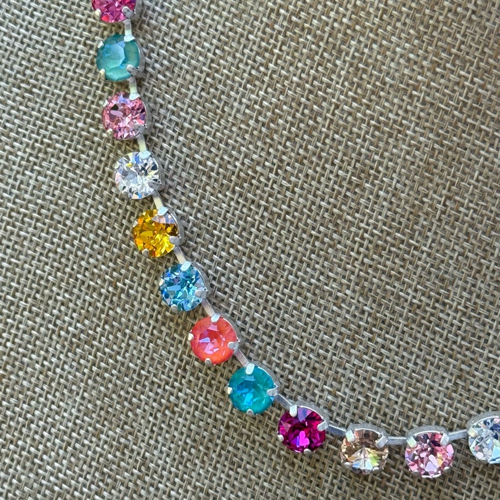 Multicolor Swarovski Elements Crystal Necklace - Picture 8 of 10